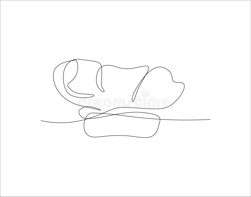 Continuous Line Drawing Of Chef Hat. One Line Of Chef Hat. Chef Hat Continuous Line Art. Editable Outline vector illustration