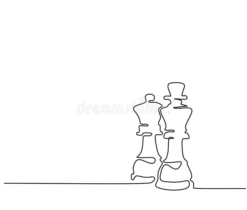 Chess Pieces Queen And King Stock Vector Illustration Of