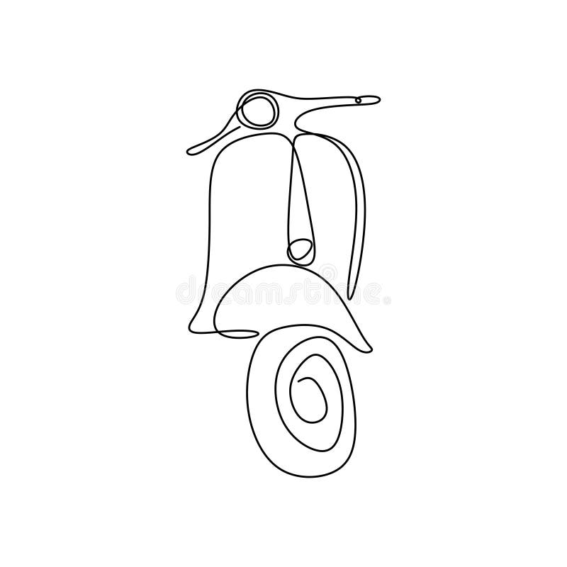 continuous line drawing of a classic motorbike stock illustration continuous line drawing of a classic motorbike stock illustration