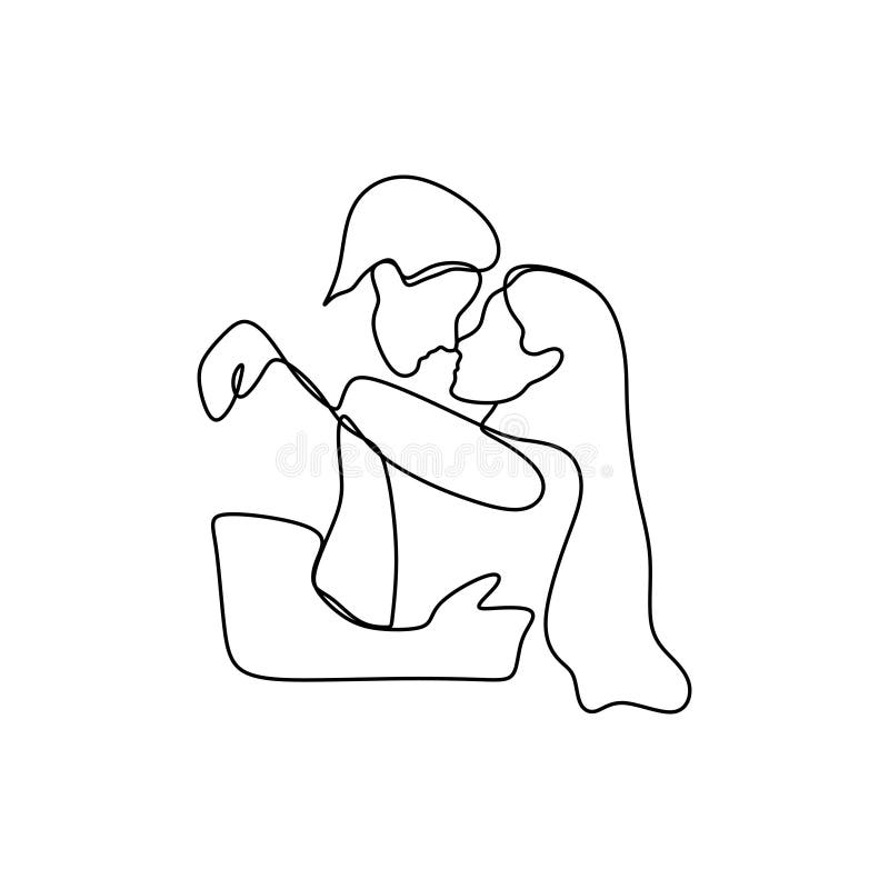 Romantic Relationship Continuous One Line Drawing. Romance, Young Couple in  Love Hug One Another Vector Art Stock Vector - Illustration of lovers,  minimalistic: 162292245