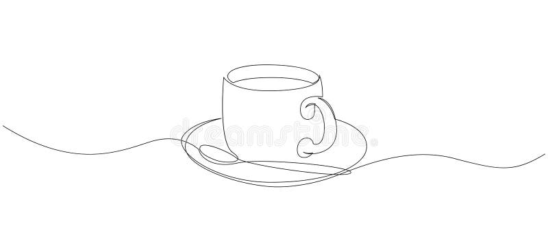Sketch breakfast plate of porridge and cup Vector Image