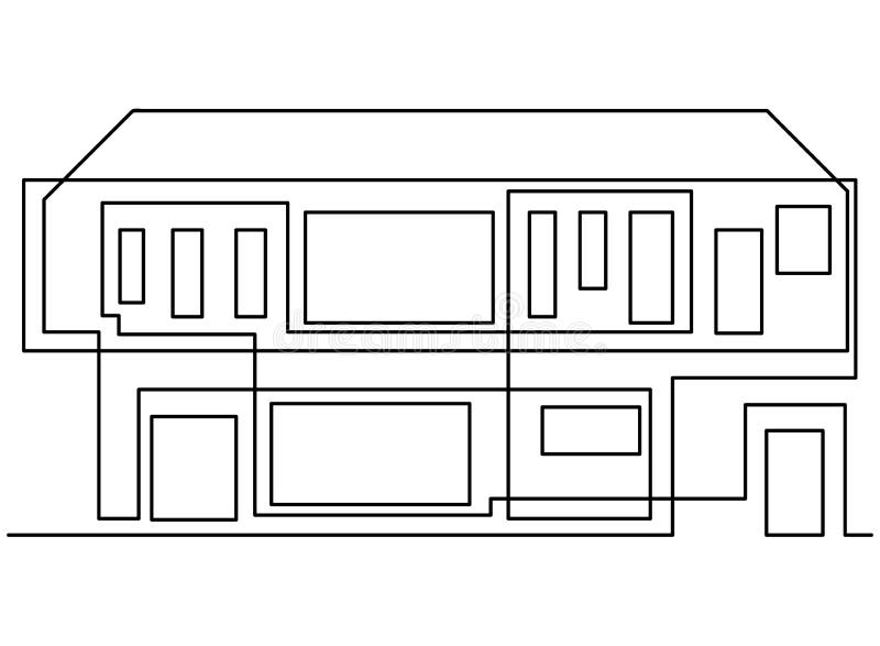 Continuous line drawing engineer building Construction supervision vector illustration simple.industry ,home,industries