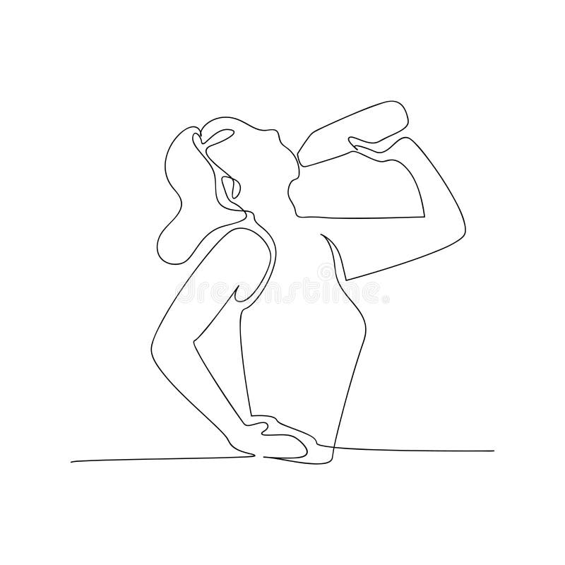 Girl Drinking Water Stock Illustrations 772 Girl Drinking