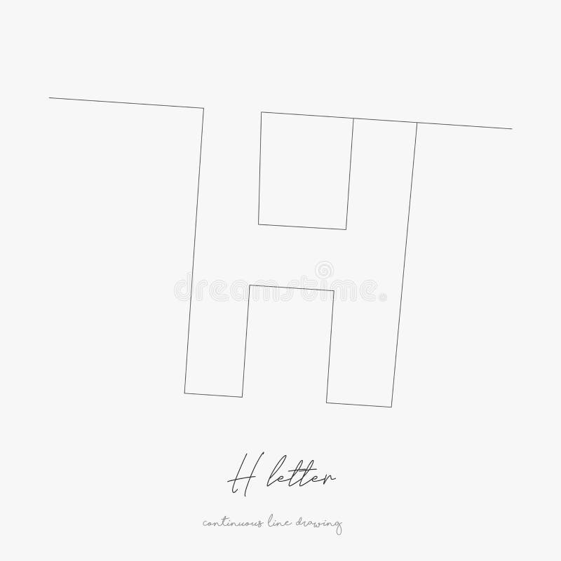 Continuous Line Drawing. H Letter. Simple Vector Illustration. H Letter