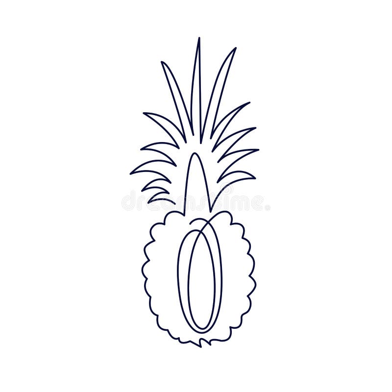 Pineapple one line stock vector. Illustration of modern 155522238