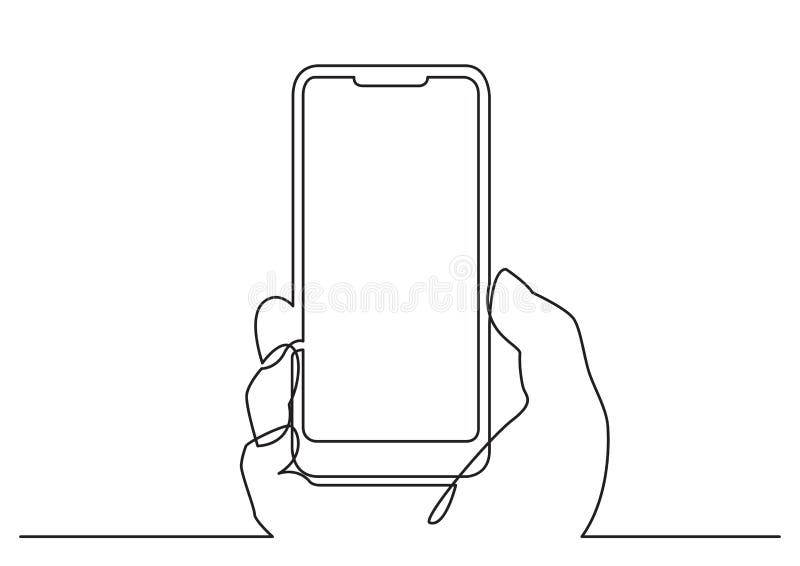 Line Art Drawing Hand Mobile Phone Stock Illustrations 2,590 Line Art Drawing Hand Mobile