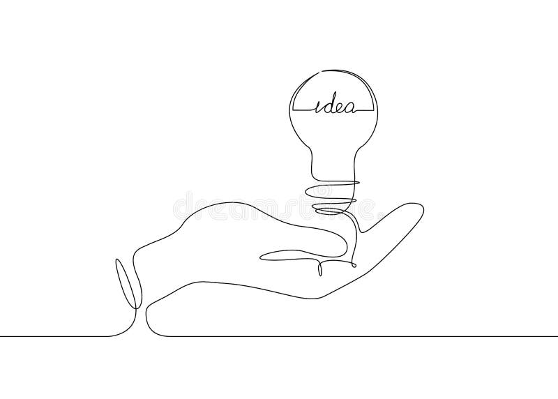 Continuous one line drawing light bulb symbol Vector Image