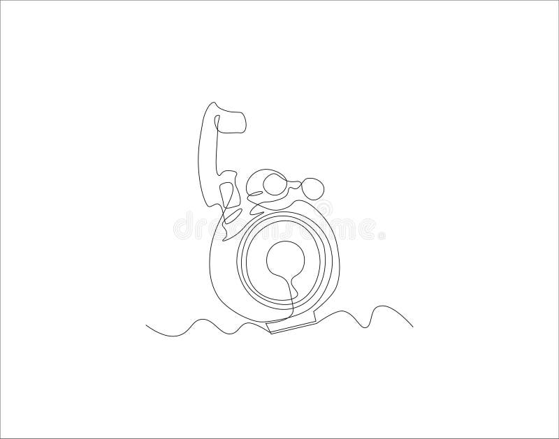 Continuous Line Drawing Of Lighter. One Line Of Lighter. Lighter Continuous Line Art. Editable Outline royalty free illustration