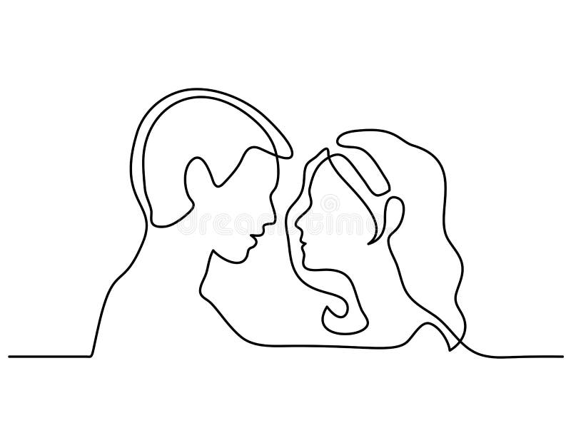 Man and Woman silhouettes in love