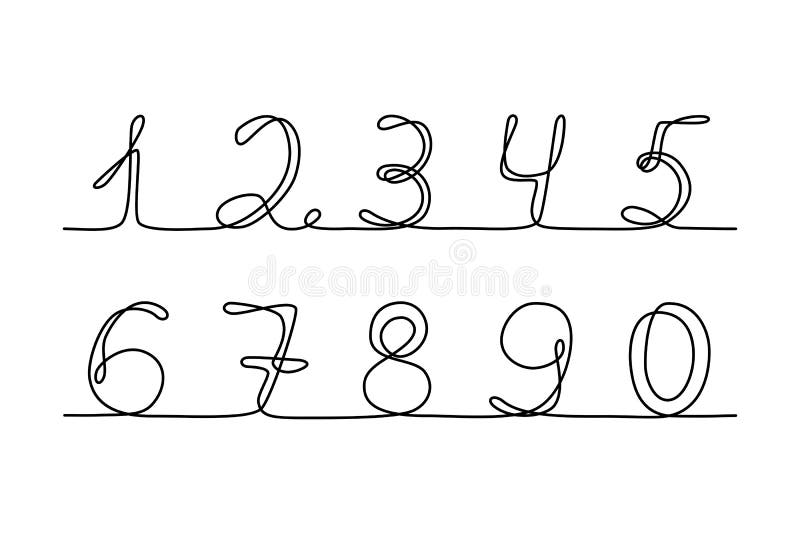 Continuous Line Drawing Numbers Stock Vector Illustration Of Calligraphy Shape Continuous Line Drawing Numbers Stock Vector Illustration Of Calligraphy Shape