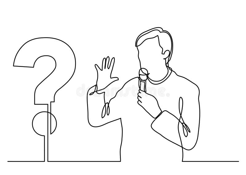 Continuous Line Drawing Question Stock Illustrations – 310 Continuous