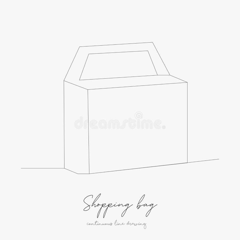 Continuous Line Drawing. Shopping Bag. Simple Vector Illustration
