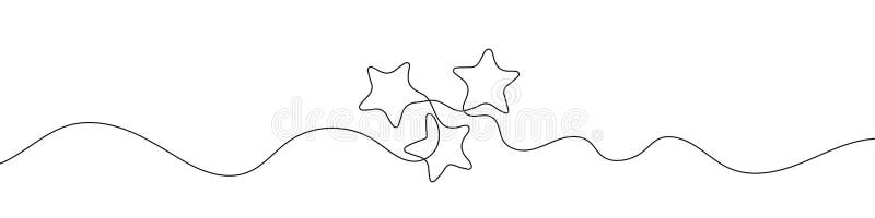 Continuous line drawing of star. One line drawing background. Linear star icon royalty free illustration