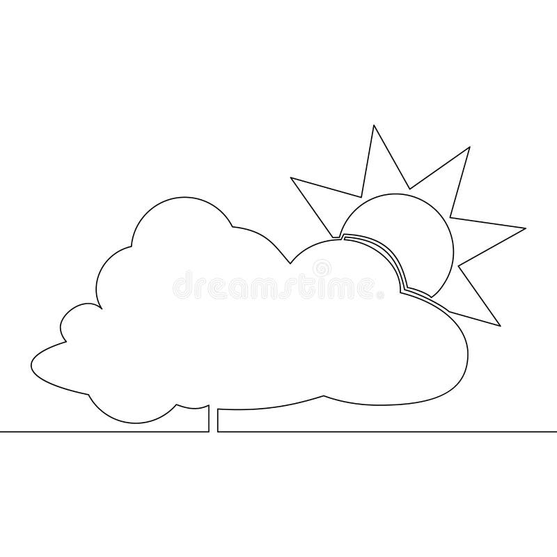 Sun Behind Cloud Hand Drawn Stock Illustrations – 33 Sun Behind Cloud ...