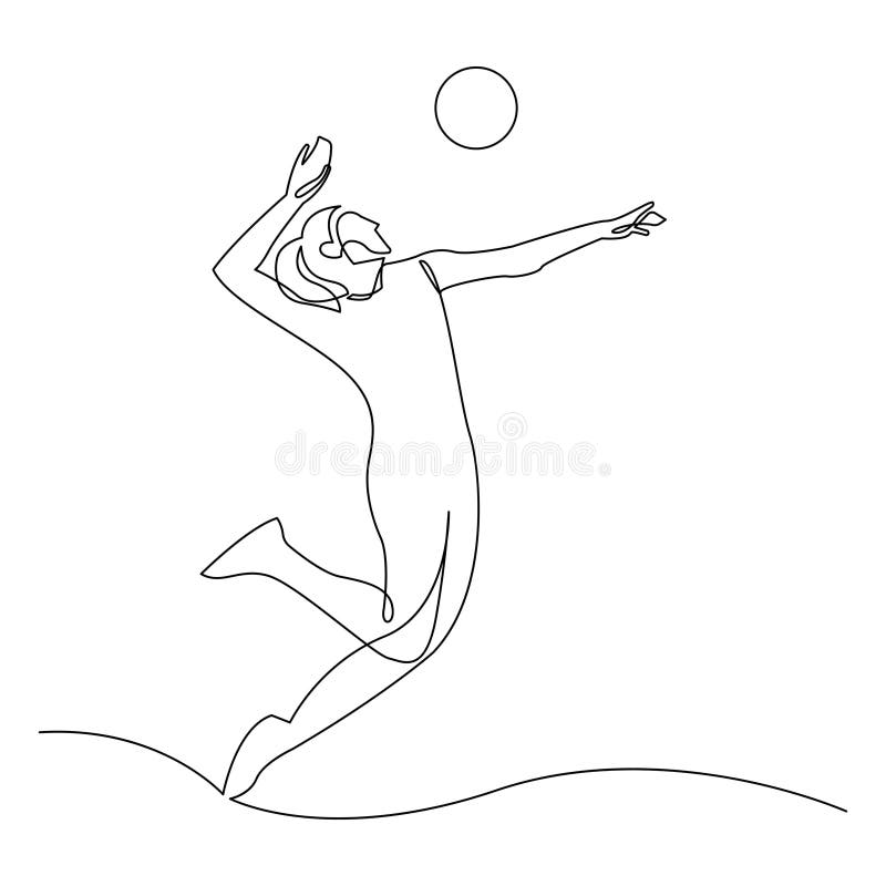 Continuous Line Drawing Volley Stock Illustrations – 116 Continuous ...