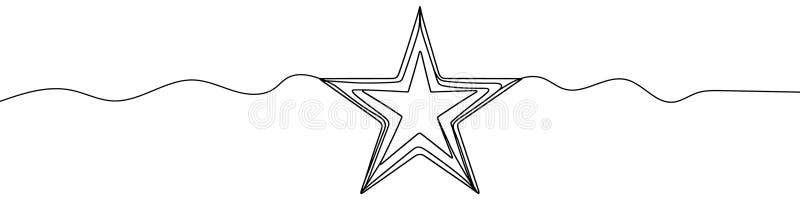 Continuous linear drawing of star. One line drawing star. Star in one line style royalty free illustration
