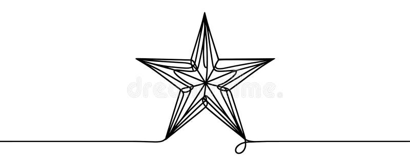 Continuous linear drawing of star. One line drawing star. Star in one line style royalty free illustration