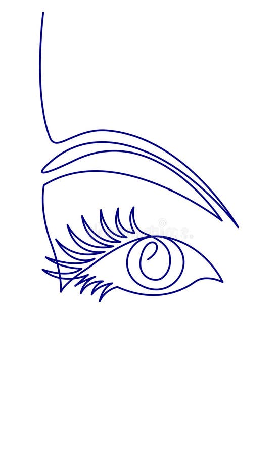 Continuous one line drawing of Beautiful Woman s eye. Black and white isolated outline vector illustration. Concept for logo, card, banner, poster, flyer