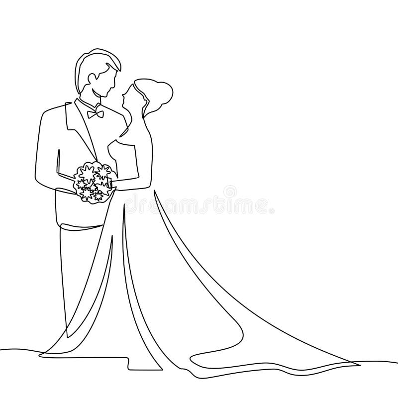 Bride Groom Vector Drawings Art Collectibles Digital Drawing Illustration Etna Com Pe