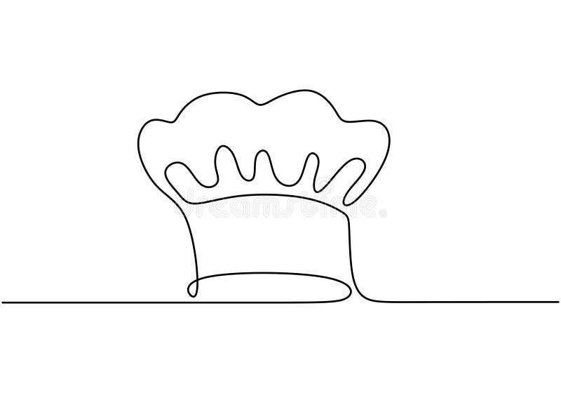 Continuous one line drawing of Chef hat. Cooking equipment vector vector illustration