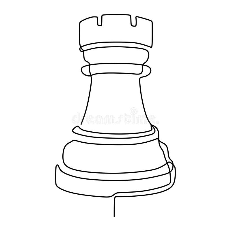 Chess Bishop Contour Illustration Stock Vector - Illustration of chesspiece, concept: 132025171