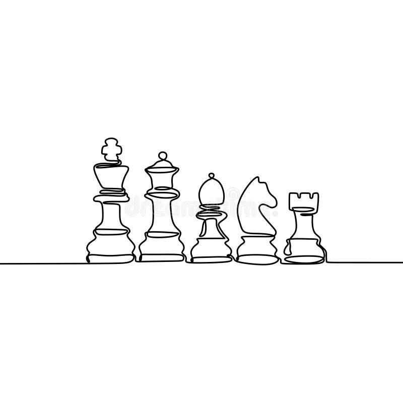 Hand Drawn Chess Pieces Collection Stock Illustration - Download