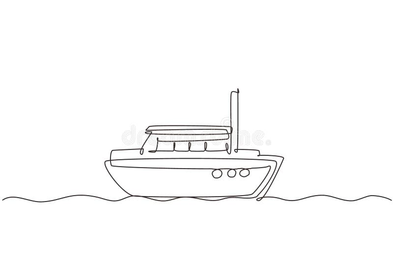 Premium Vector  Continuous line drawing from the boat traveling at high  speed in the waters.