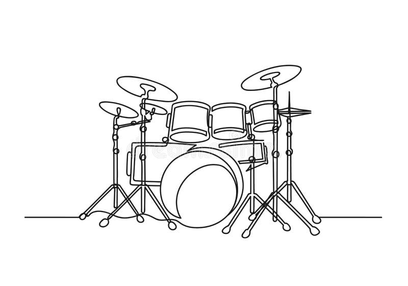 Simple Drum Set Drawing Clipart , Png Download - Free Drum Silhouette,  Transparent Png , Transparent Png Image - PNGitem