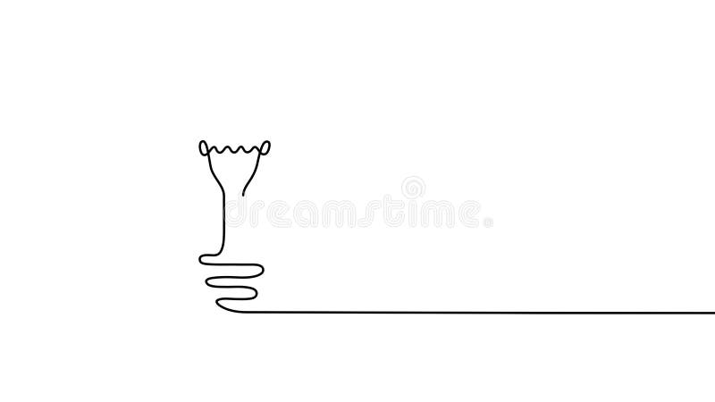 Continuous one line drawing of electric light bulb. Concept of idea emergence. 4K video with alpha channel. stock illustration