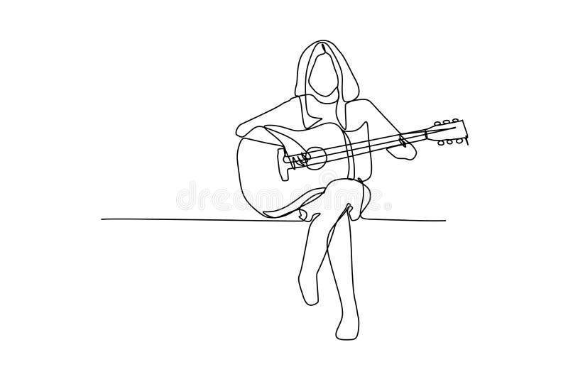 Outline hand drawing of classical guitar in doodle style 13788462 Vector  Art at Vecteezy