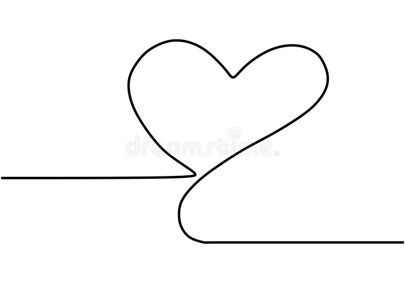 Continuous One Line Drawing Heart Symbol Minimalism Design Vector Illustration Stock Vector Illustration Of Silhouette Element