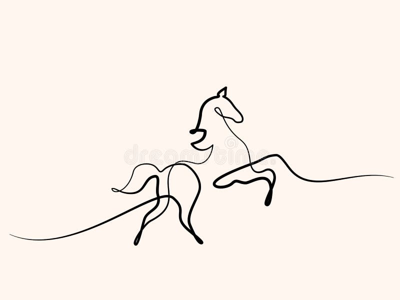 Continuous one line drawing Horse logo Stock Vector Image  Art  Alamy