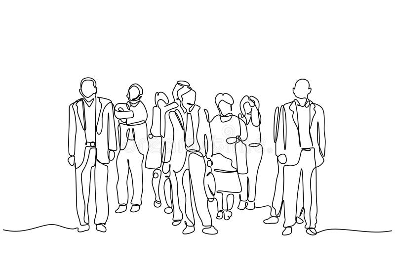 Many People Continuous Line Drawing Stock Illustrations 28 Many