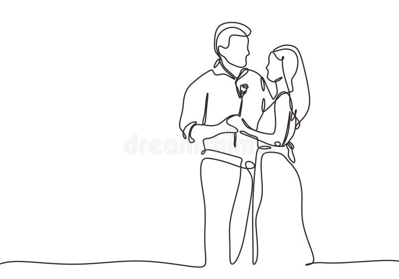 Continuous One Line Drawing of Couple Holding Hands. Concept of Romantic  and Act of Kindness. a Man Share Love with His Partner Stock Vector -  Illustration of sketch, male: 161080135