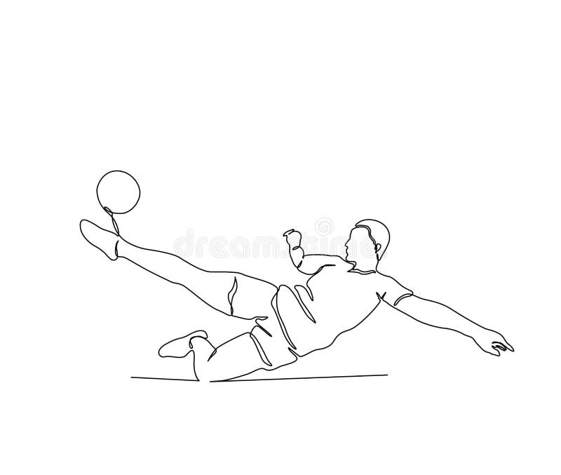 Premium Vector  Continuous line drawing of female soccer player kicking  the ball premium vector