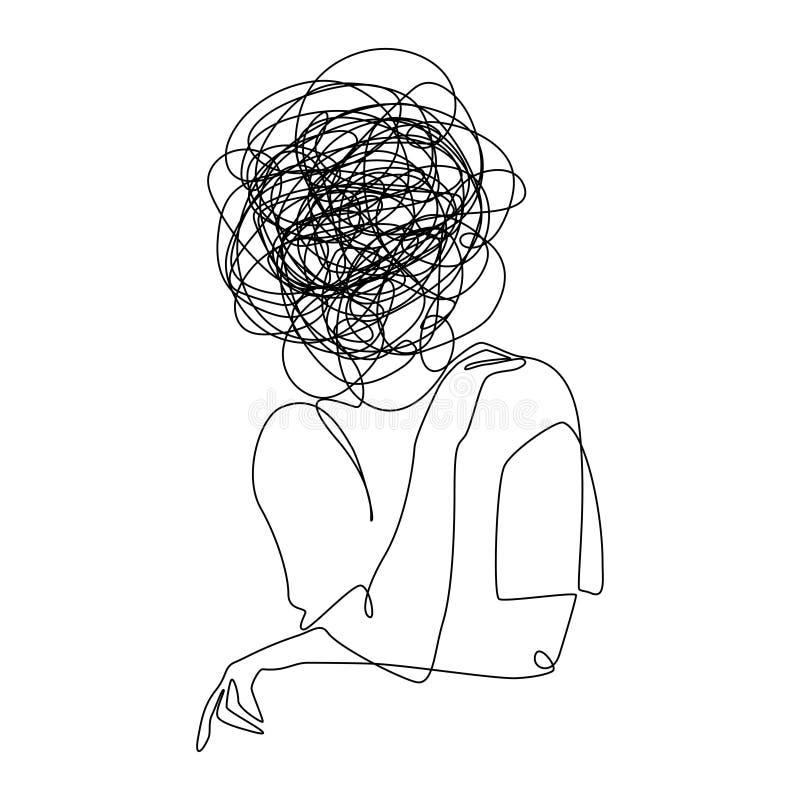 Line Drawing Sad Woman Stock Illustrations – 2,715 Line Drawing Sad ...