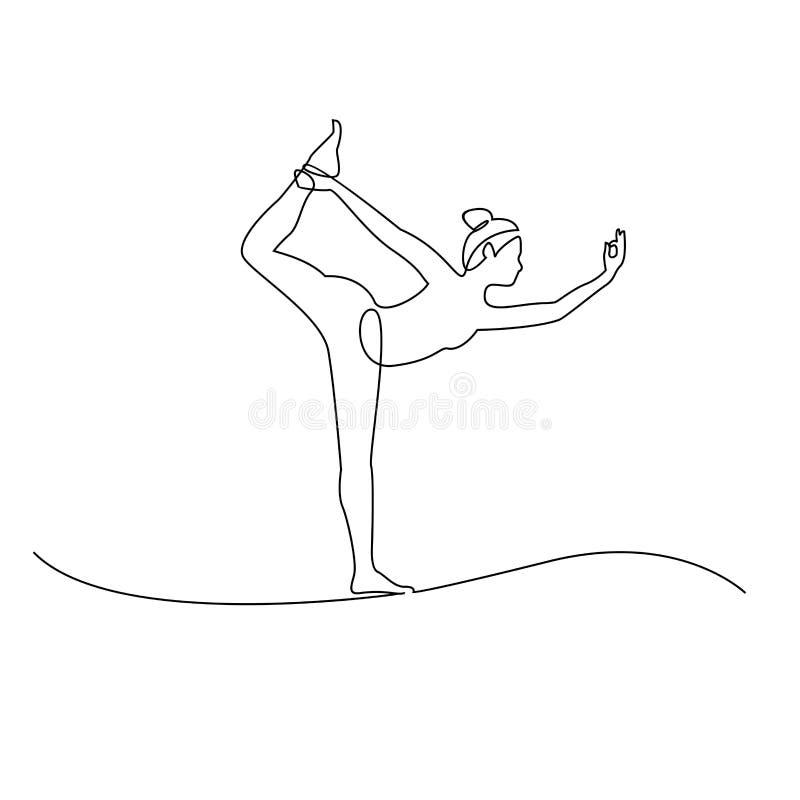 Yoga Continuous One Line Drawing Stock Illustration - Illustration of ...