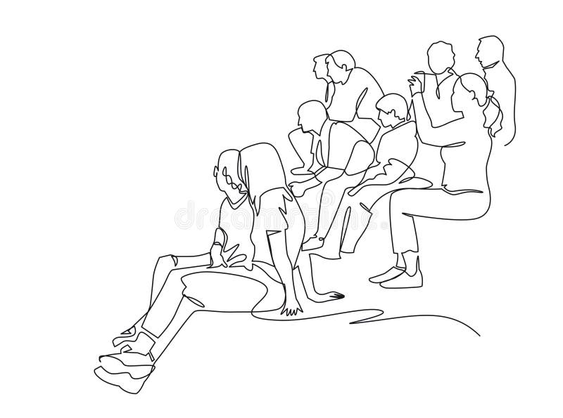 Hand sketch of a group friends Royalty Free Vector Image