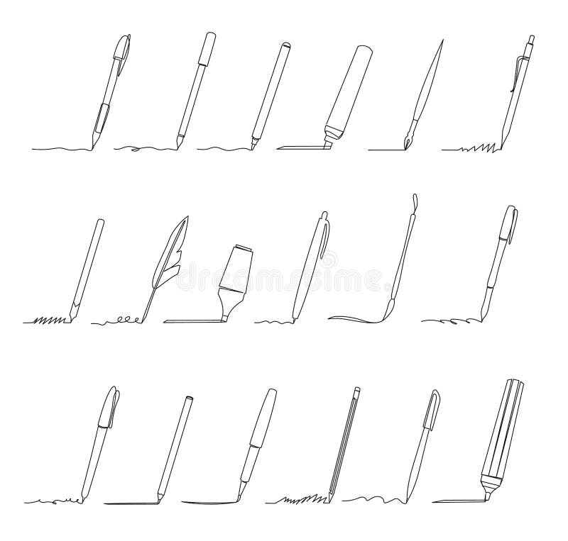 One continuous line drawing of accessories and office equipment