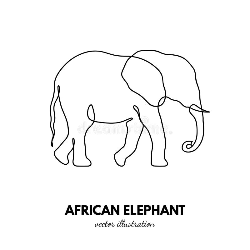 Elephant outline stock vector. Illustration of line - 252874114
