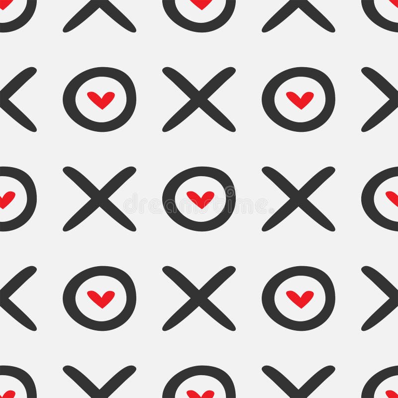 Continuous text Xoxo and hearts. Romantic seamless pattern. stock illustration Continuous text Xoxo and hearts. Romantic seamless pattern. stock illustration
