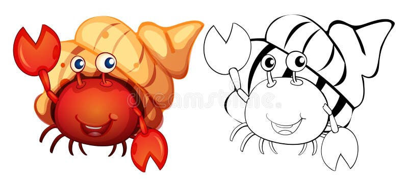 Contour animal pour le bernard l'ermite illustration stock Contour animal pour le bernard l'ermite illustration stock