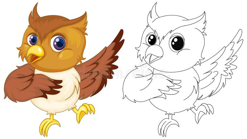 Contour animal pour le hibou mignon illustration libre de droits Contour animal pour le hibou mignon illustration libre de droits