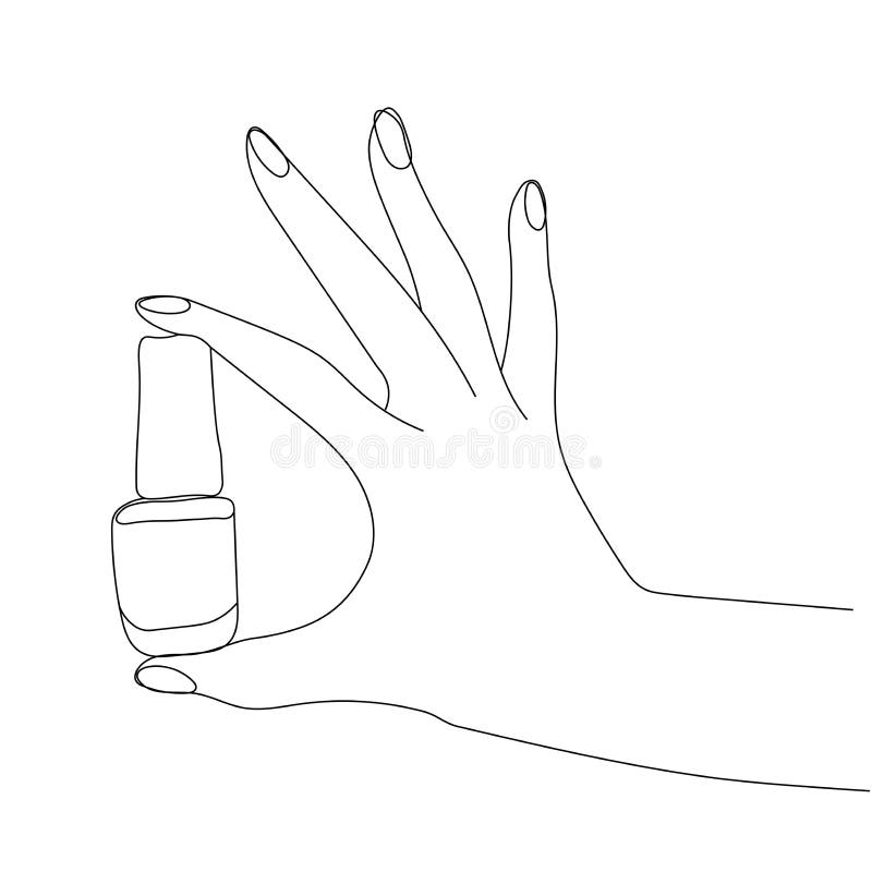 Hand Holding Nail Polish Stock Illustrations – 591 Hand Holding Nail ...