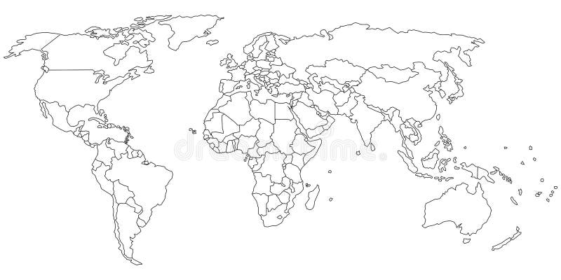 Contours De Carte Du Monde Illustration Vectorielle Stock ...