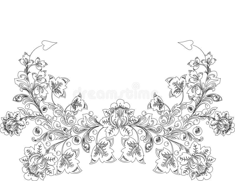 Contour De Dessin De Fleur De Blak Illustration Stock - Illustration du