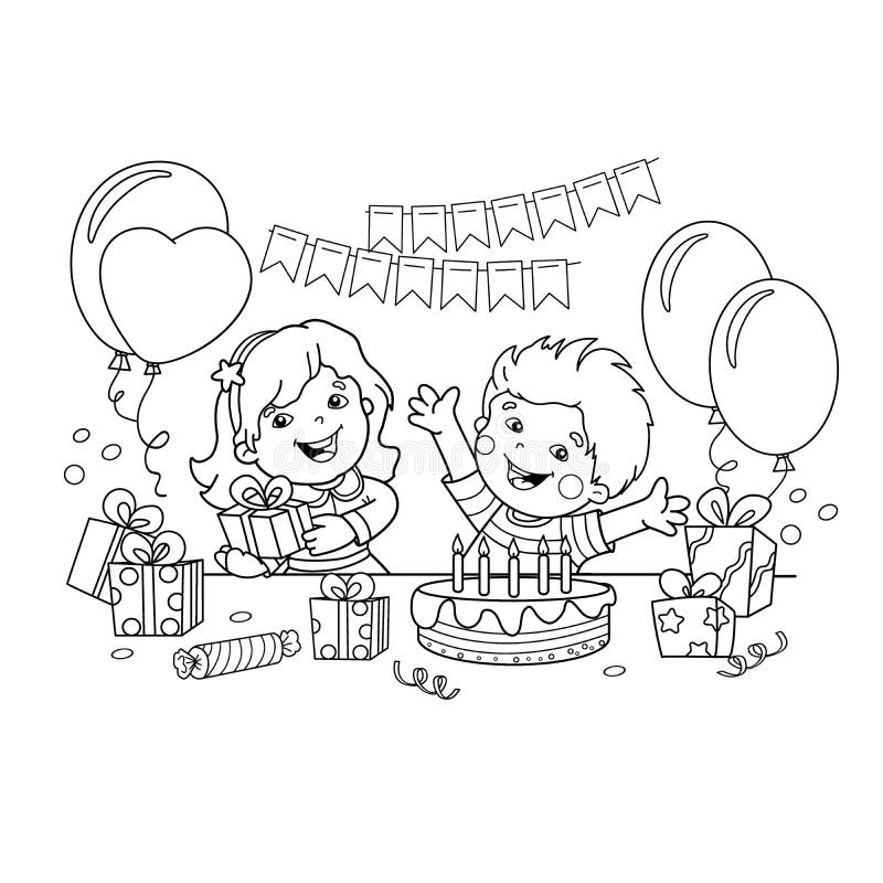 Contour De Page De Coloration Des Enfants Avec Cadeaux Aux Vacances Anniversaire Livre De Coloriage Pour Des Enfants Illustration De Vecteur Illustration Du Anniversaire Avec Contour De Page De Coloration Des Enfants Avec Cadeaux Aux Vacances Anniversaire Livre De Coloriage Pour Des Enfants Illustration De Vecteur Illustration Du Anniversaire Avec