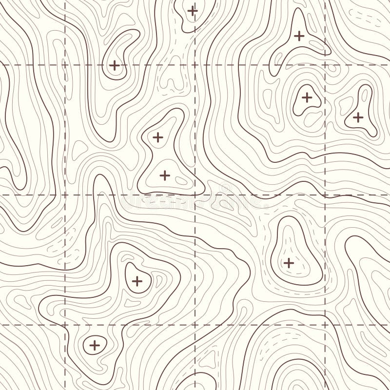 Contour elevation topographic seamless vector map