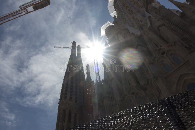 The contour of the facade of the Sagrada Familia in Barcelona, Spain