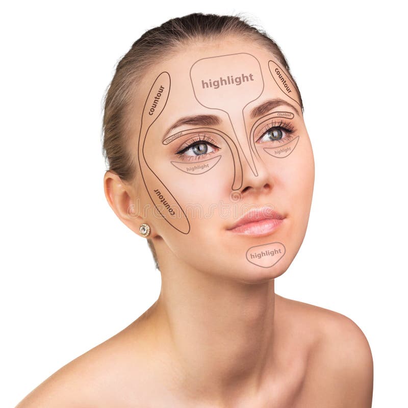 Premium Photo  Contouring. make up woman face on grey background